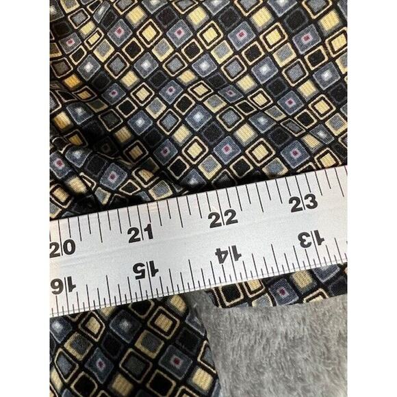 Ron Chereskin Men Button Up Shirt LT Gray Geometric Silk Short Sleeve - Picture 3 of 7